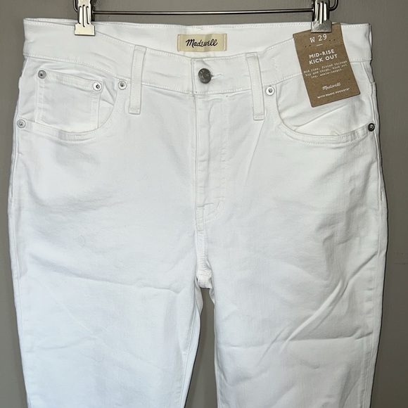 Madewell white mid-rise kick out jeans - Picture 6 of 12